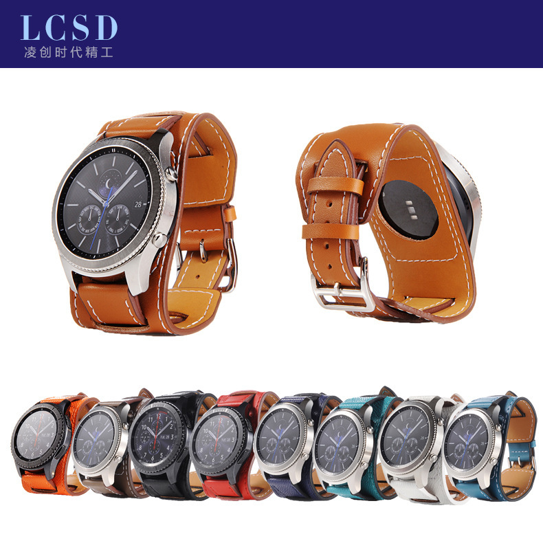 For Samsung Watch strap Galaxy Watch S3/S422mm genuine leather Huawei watch3/GT strap