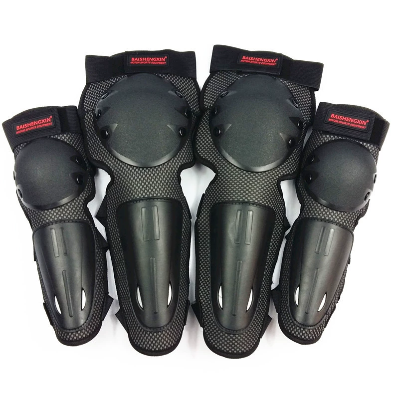 Защитное снаряжение для мотоцикла Baishengxin SX030 для езды по бездорожью, защита от падения и холодостойкие наколенники и налокотники, комплект из четырех предметов, защита от столкновений и износостойкость
