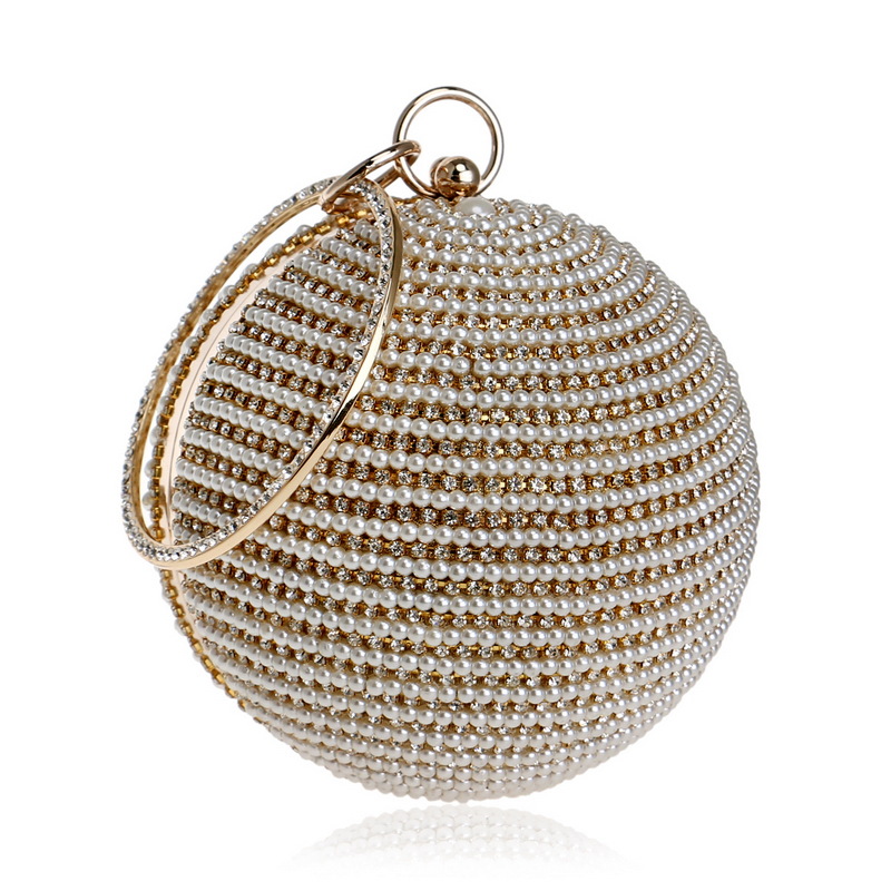 Fashion Trendy Women’s Handbags Spherical Banquet Bags Wear Pearl Bags Wholesale Nihaojewelry display picture 1