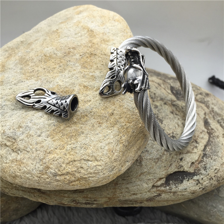 2016 hot new big dragon tail steel wire bracelet fashion men's stainless steel jewelry wholesale supply