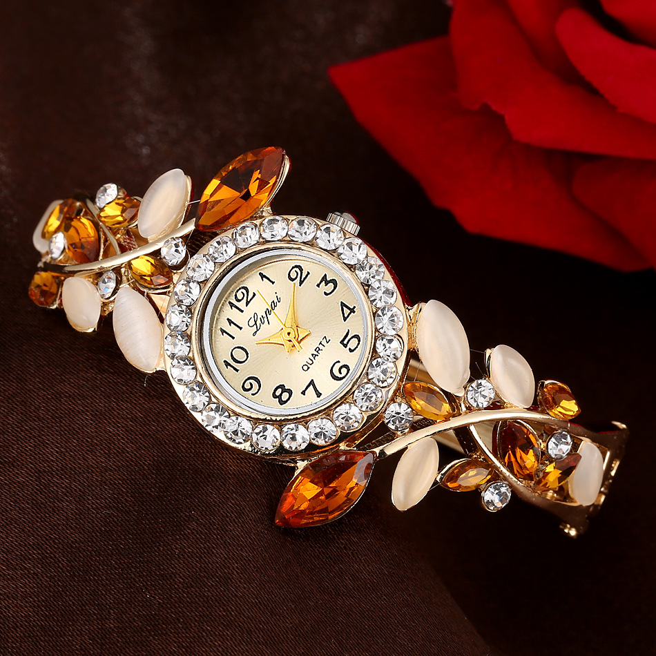 Elegante Hoja Hebilla Cuarzo Relojes De Mujer display picture 1