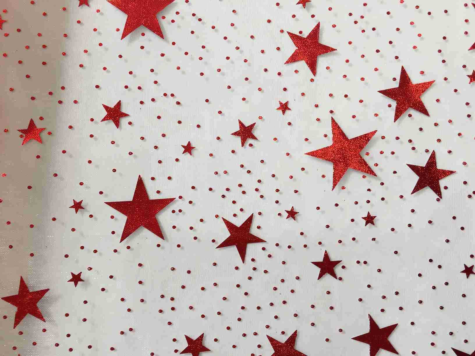 圣诞星星烫金玻璃纱 王江泾  玻璃纱产业园