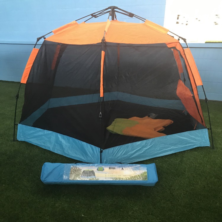 厂家直销 户外旅行5-8人用六角野营帐篷 防晒防雨秒开蒙古包帐篷
