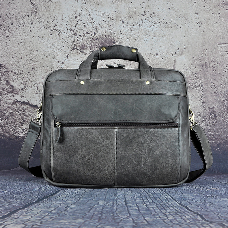 5295650133 2068518898 Men Oil Waxy Leather Antique Design Business Briefcase Laptop Document Case Fashion Attache Messenger Bag Tote Portfolio 7146