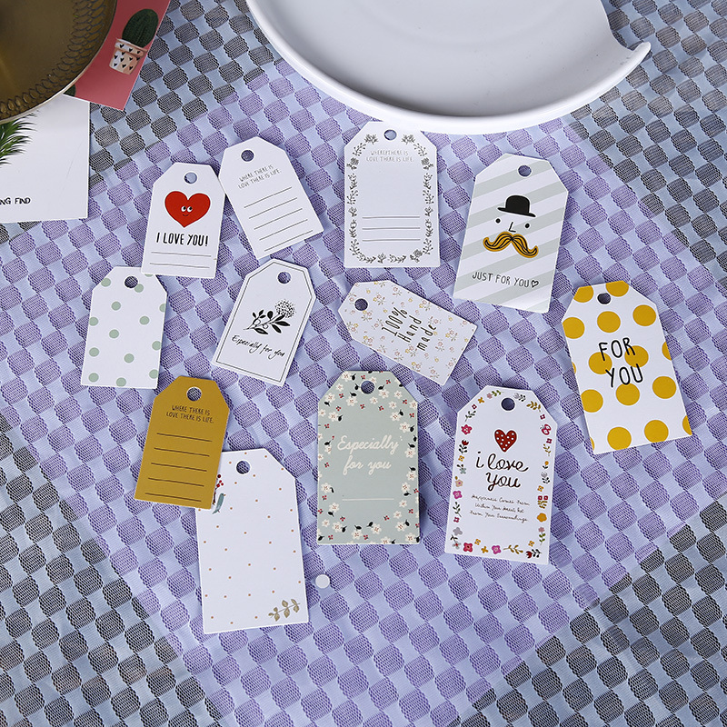 创意新款白卡吊牌 烘焙DIY留言小吊卡创意饰品标签厂家现货批发