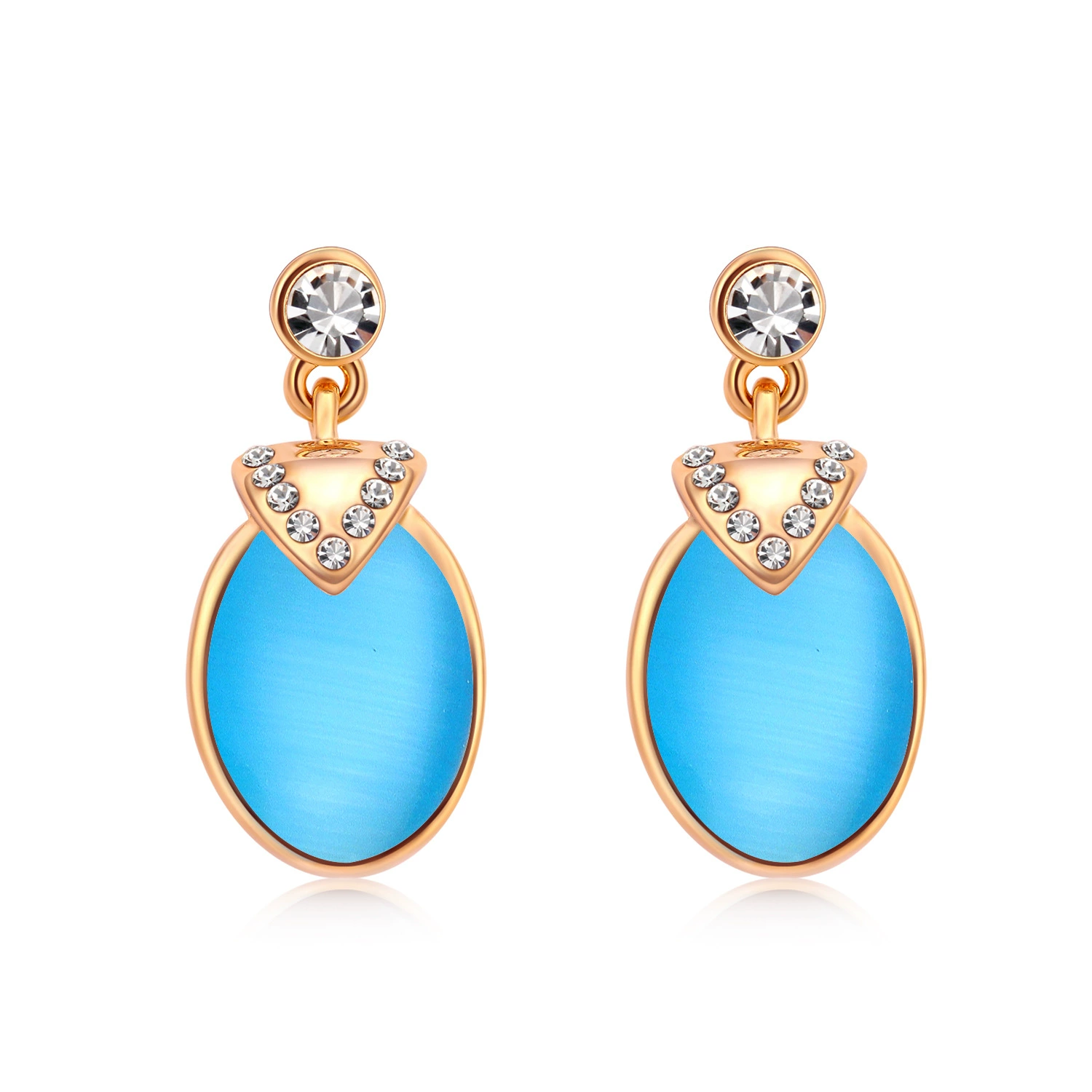 Triangle, high-end earrings, accessory, cat's eye, wholesale