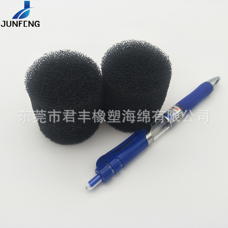 厂家现货 50mm黑色小章鱼粉扑海棉内衬 按摩仪过滤泡绵圆柱