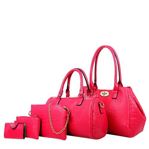  spring new women's bag trendy crocodile pattern mother-in-law bag five-piece set single shoulder crossbody handbag women's bag