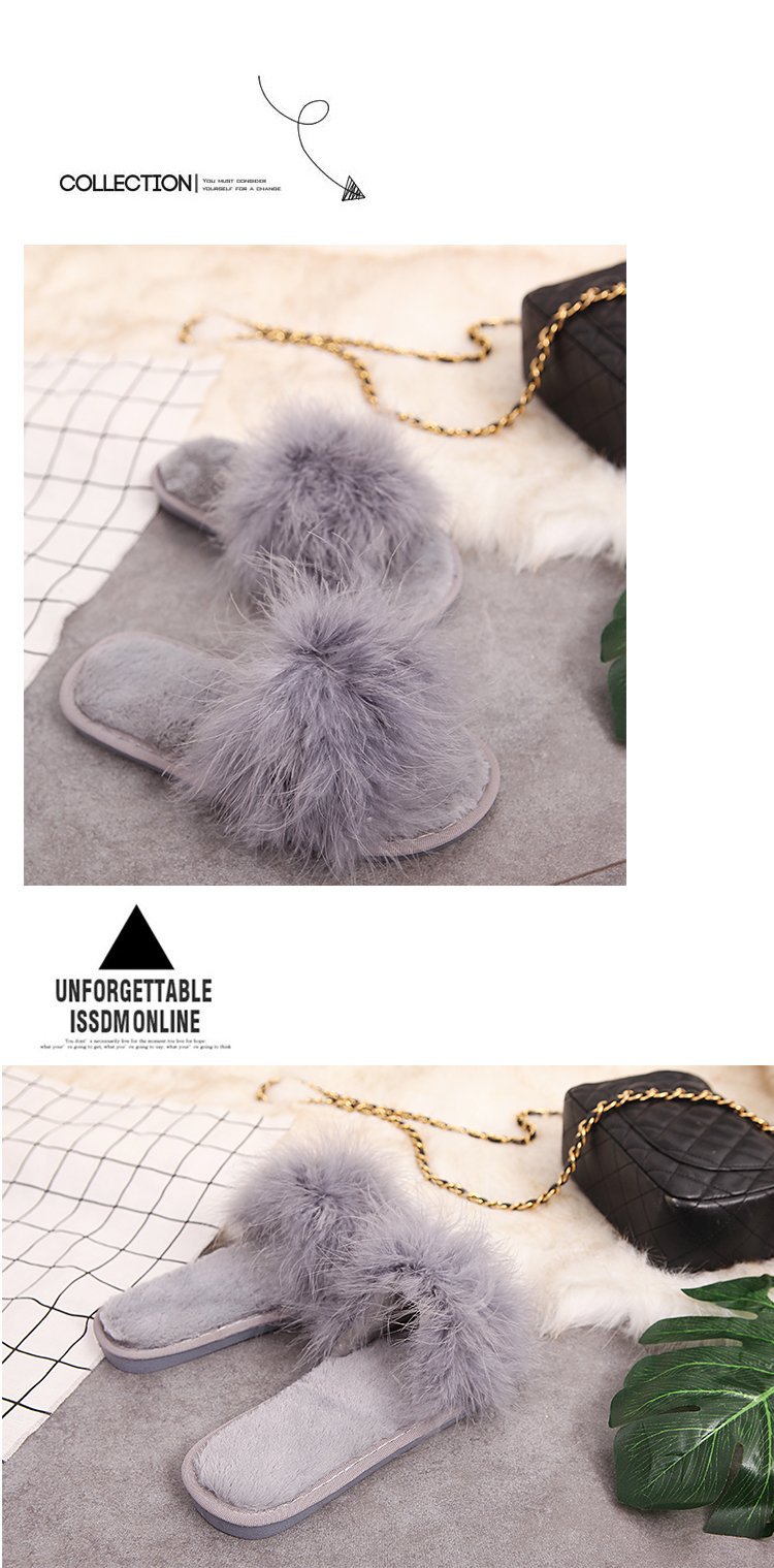 Ostrich Wool Slippers NSKJX71199