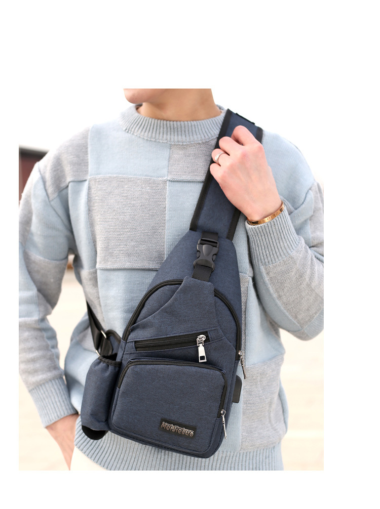 387g Weight Polyester Lining Material Zipper Closure Type Sling Strap Strap Type Fanny Pack Bags Type Casual, Travel, Street Occasion Polyester Material Stripe Pattern All Seasons Season Men's Gender Streetwear Style Bucket Shape Men's Streetwear Stripe Polyester Waist Bags