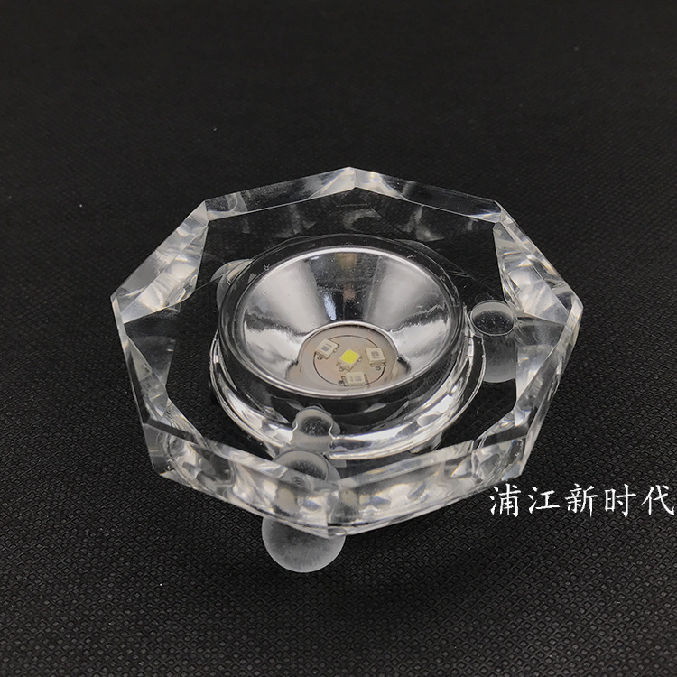 LED水晶灯座 七彩白光 3D激光内雕底座 工艺品灯饰摆件