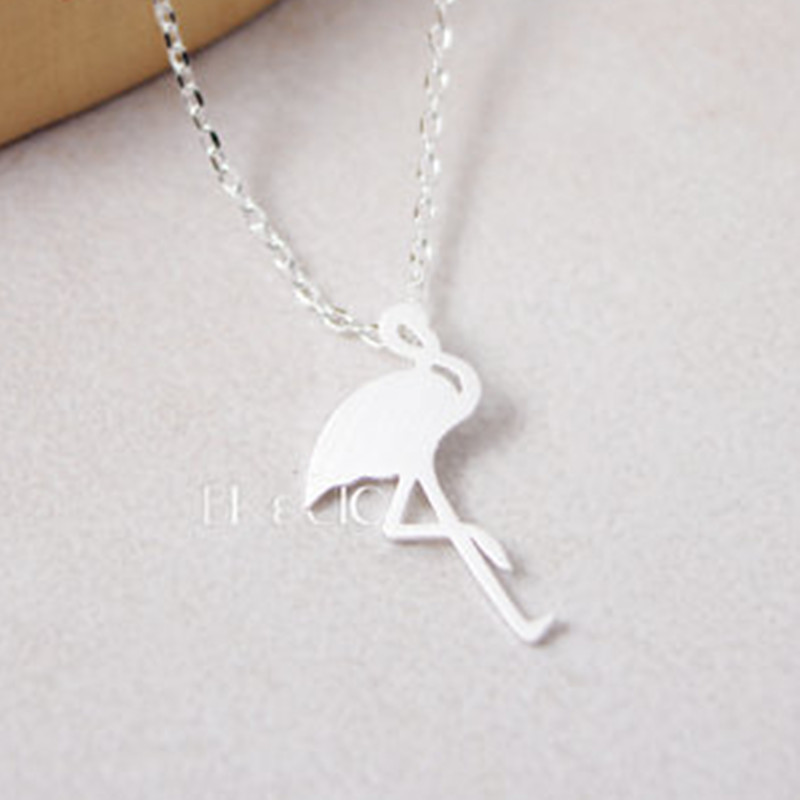 Cute Animal Necklace Ostrich Red-crowned Crane Pendant Necklace Short Fine Clavicle Chain Wholesale display picture 2