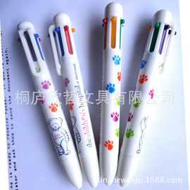 笔按动六色笔塑料多色笔热转印广告LOGO定卡通印刷制造型笔圆珠笔