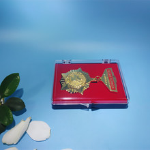 徽章塑胶盒100*75*21mm塑料盒奖牌透明盒长方形亚克力盒注塑盒