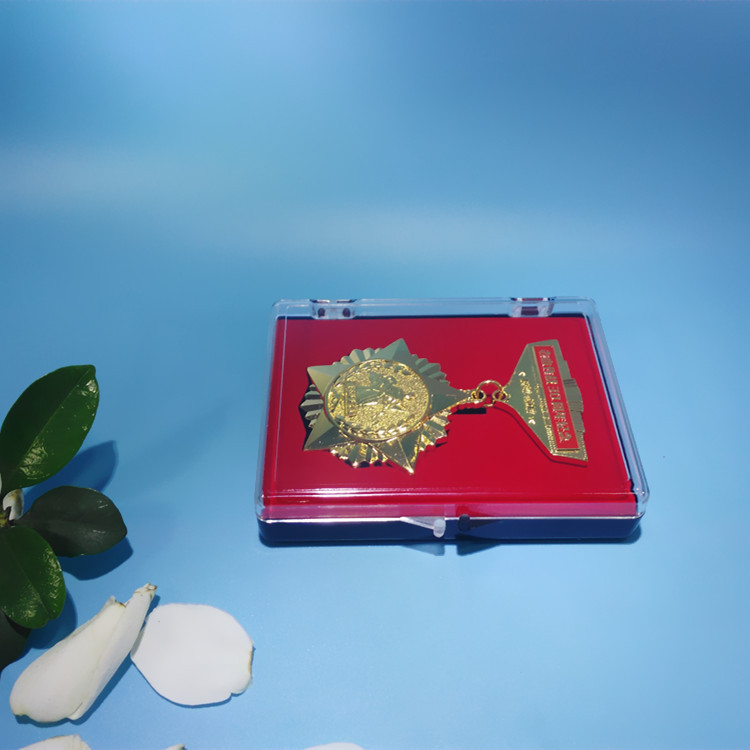 徽章塑胶盒100*75*21mm塑料盒奖牌透明盒长方形亚克力盒注塑盒