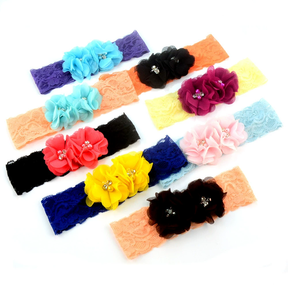 Children's hair accessory from pearl, shiffon headband, European style
