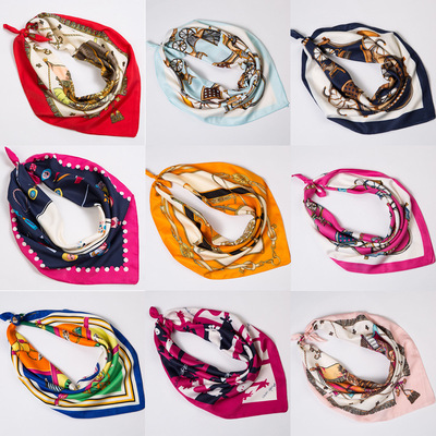 spring and autumn the republic of korea Silk scarf Scarf printing scarf Occupation business affairs Twill Satin Kerchief Silk scarf wholesale