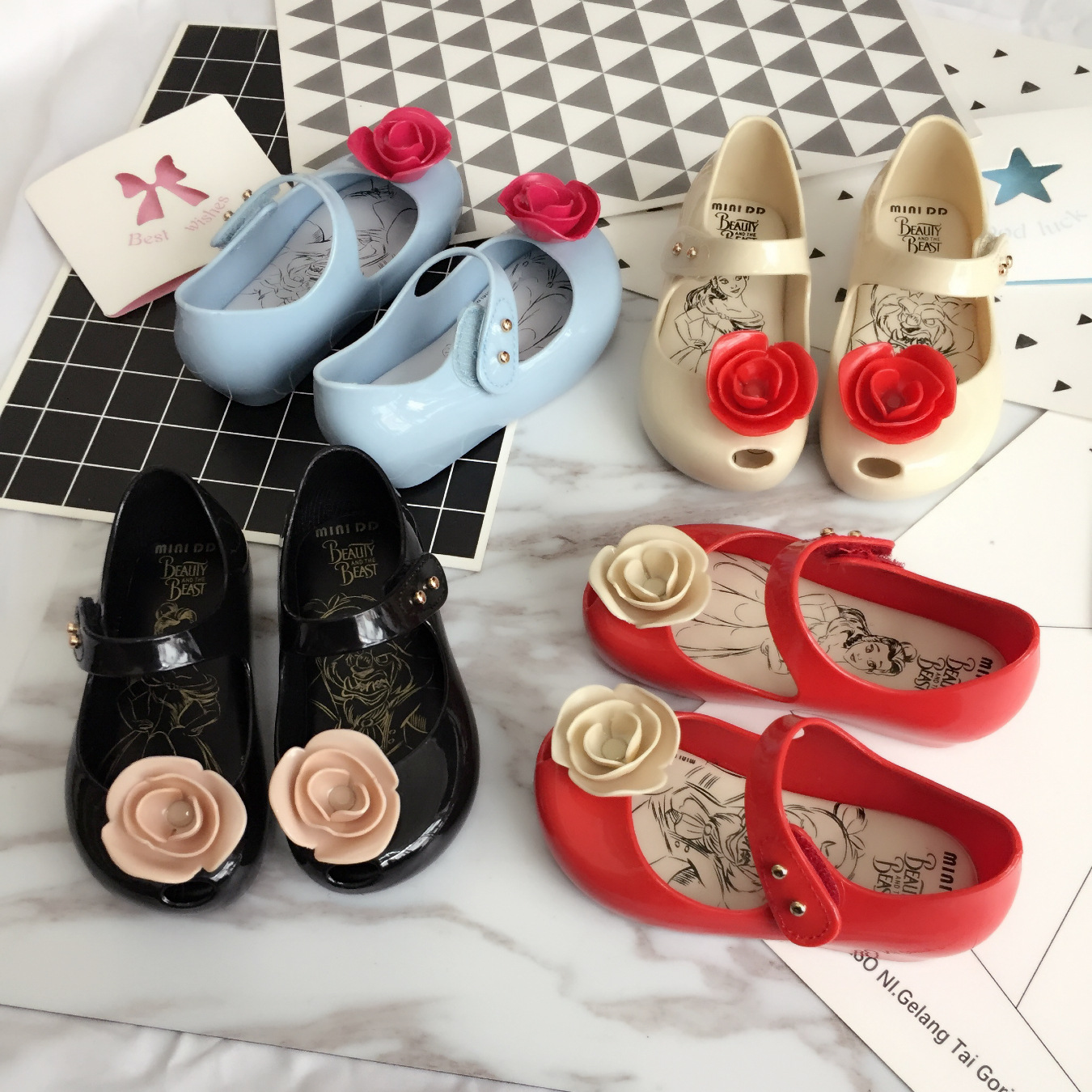 2020女童涼鞋立體玫瑰花兒童果凍鞋PVC公主鞋1-6歲寶寶沙灘鞋