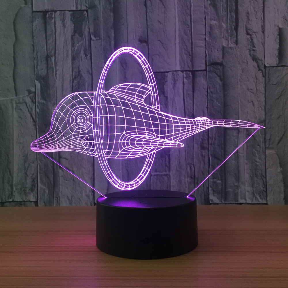 七彩3D灯 LED触控灯 创意桌面台灯亚克力七彩