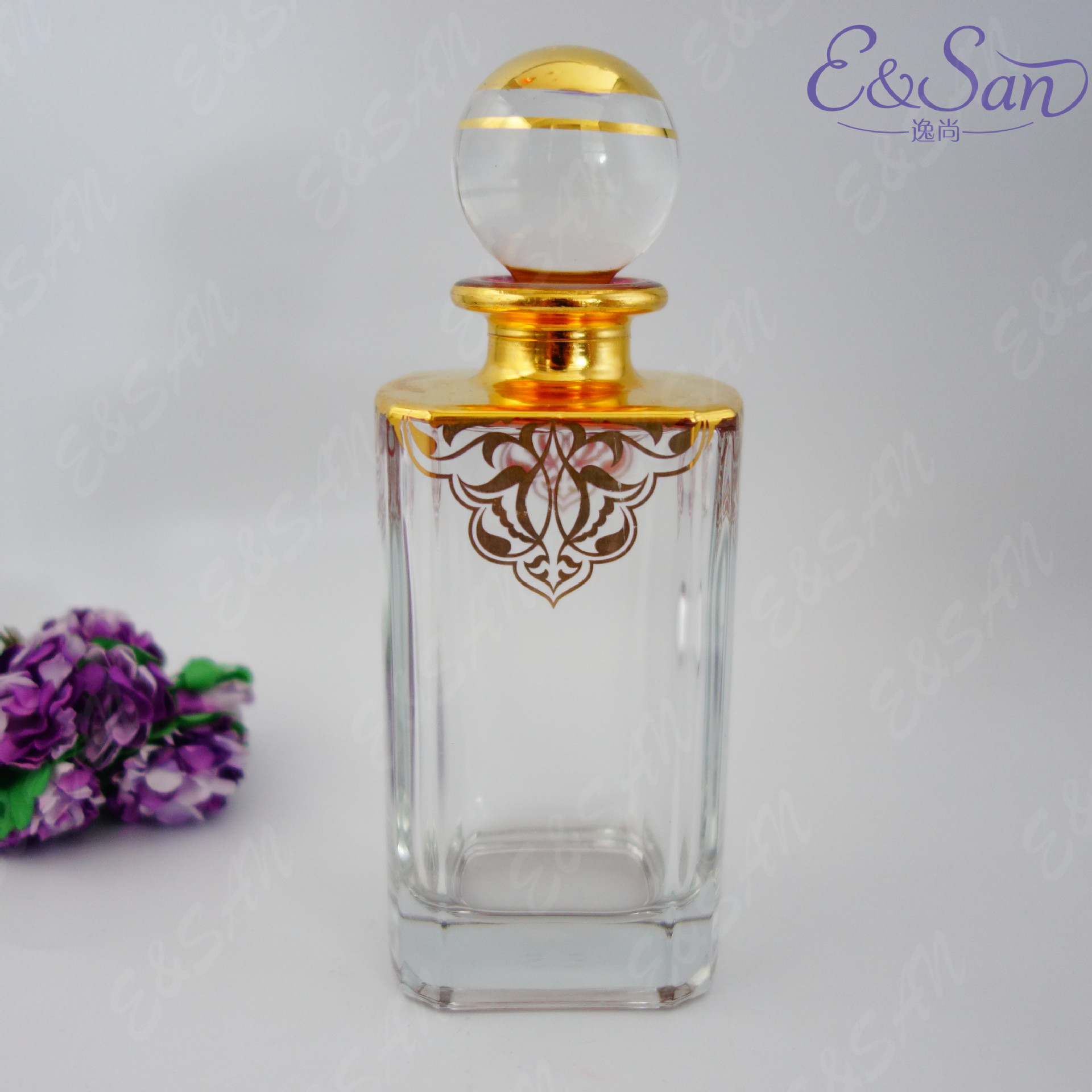 ZP33TJ-220ML烫金瓶描金展示香水玻璃瓶/香水陈列瓶/空瓶子/分装