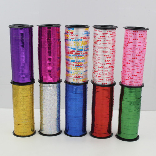 Balloon Ribbon Binding Cord Zipper Band Birthday Decoration Wedding Room Decoration Wedding Celebration Wedding 100 Yards Laser Flash Color Ribbon