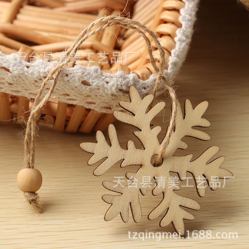 7 piezas de madera serie de Navidad de troncos piezas de madera decorativas de madera de bricolaje 10 piezas en un paquete