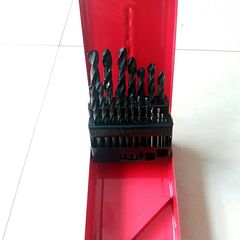 Black suit corkscrew drill bits, titanium-coated complete set of drill bits, combined set of straight shank twist drill bits