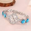 Trend fashionable universal bracelet, watch, crystal, quartz accessory, Korean style, four-leaf clover