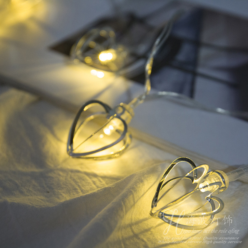 Factory direct LED lights iron hollow metal light string European and American style Christmas holiday decorative lights