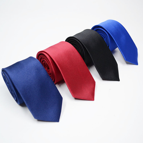 Tie men's formal business polyester silk arrow type 1200 needle solid color fine thread custom LOGO mark