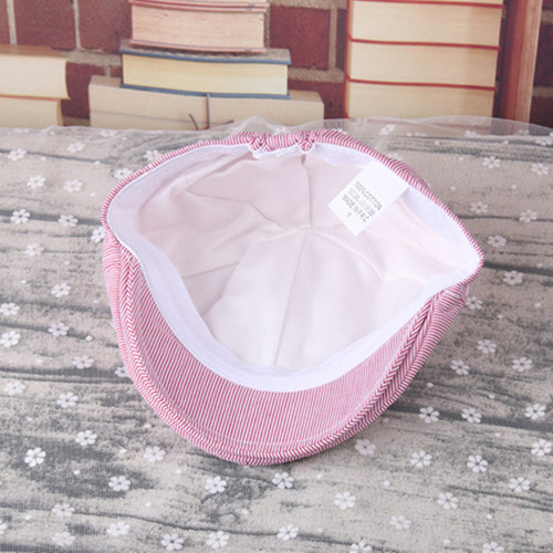 Children's Striped Spring and Autumn Beanies for Boys and Girls, British Style Thin Duckbill Hats for Summer Babies, Baseball Caps