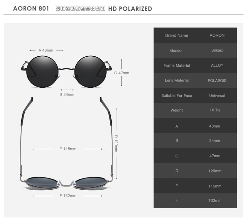 Lunettes de soleil AORON  AOLONG en Métal - Ref 3366061 Image 24