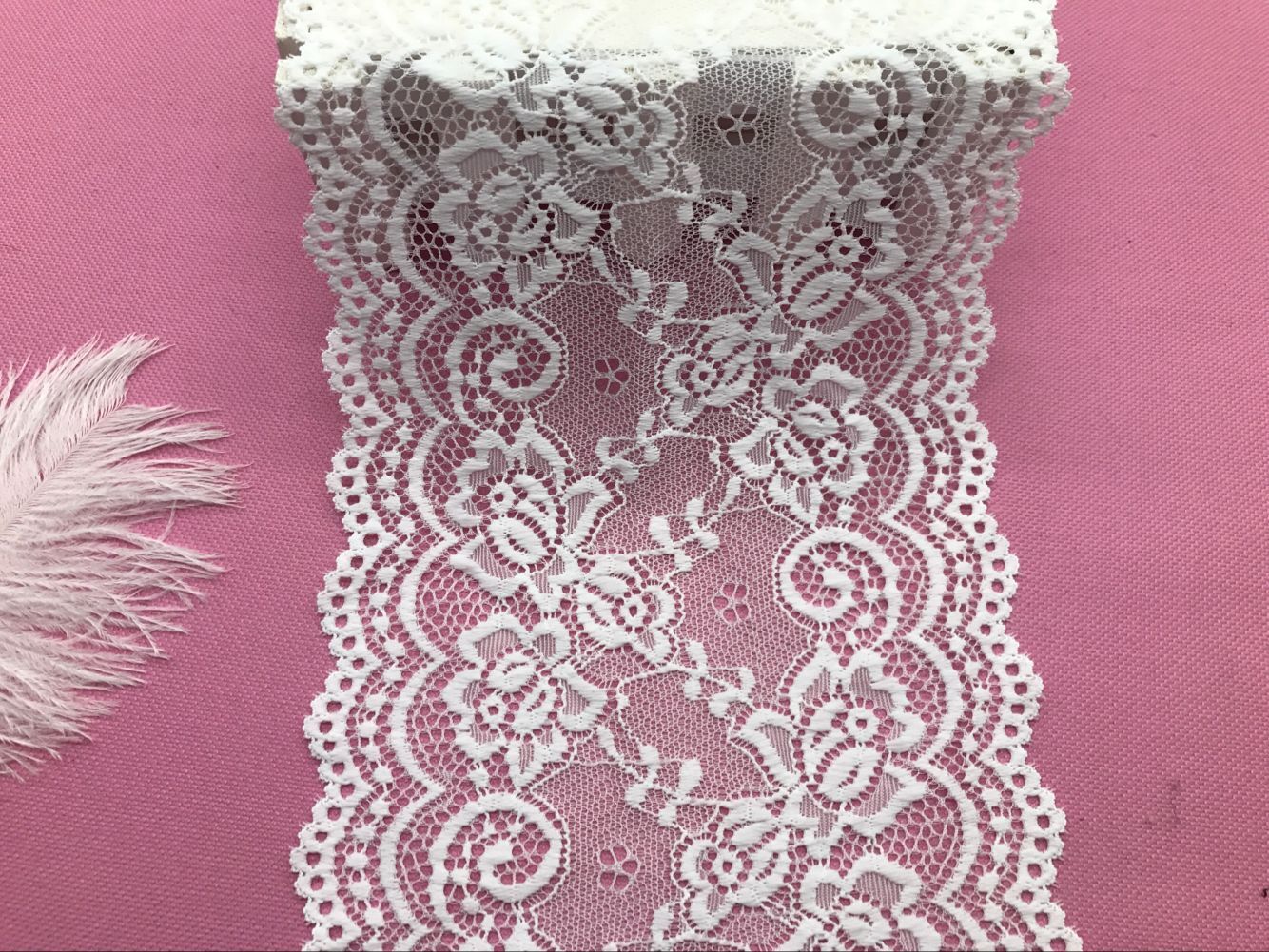 弹力花边压沙弹力花边蕾丝弹力花边氨纶花边7033# 宽度15CM