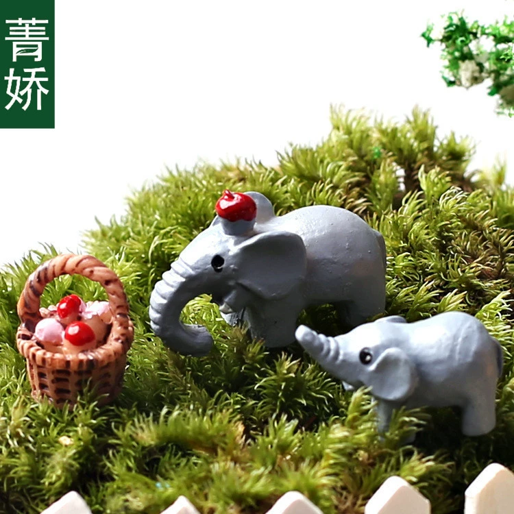 Jingjiao мини-слон и слон/корзина для цветов Набор из трех предметов микропандшафта цветочное искусство сад стиль аксессуары DIY