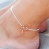 Accessory, metal ankle bracelet with bow, wholesale, Korean style