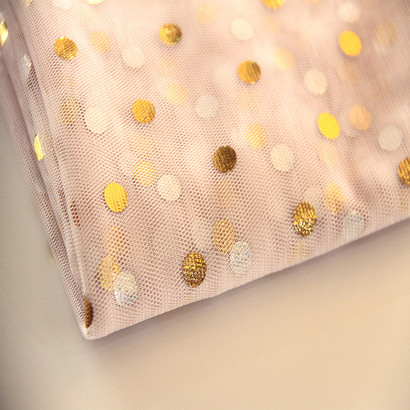 六角圆点网眼布  蚊帐 家纺 时装 装饰布面料 40D30A烫金网布