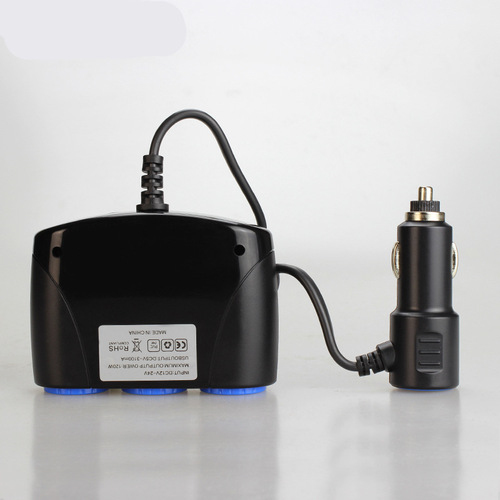 Wholesale 3.1A high power three USB interface car one to three cigarette lighter HUB large truck one to three charger