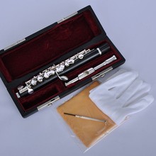 厂家批发外贸 树脂短笛 C调胶木短笛 皮盒 镀银短笛 Piccolo