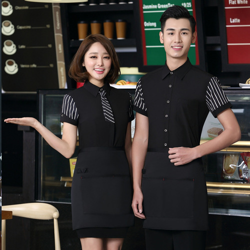 Hotel workwear spring and summer set cake shop waitress short sleeve women's restaurant short sleeve fast food Western restaurant coffee shop uniform