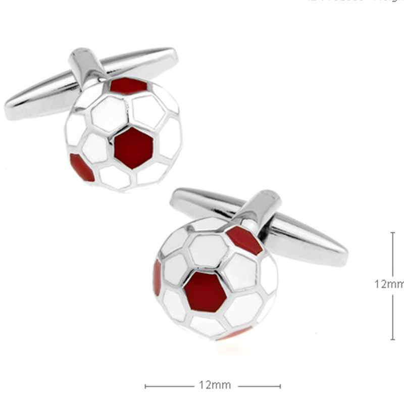 精品袖扣 足球造型金属袖扣  珐琅法式衬衫袖钉法式纽扣  体育