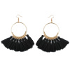 Fashionable earrings with tassels, retro accessory, European style, boho style