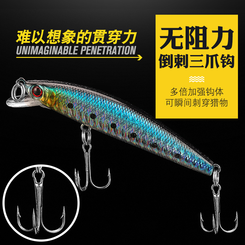 Sinking Minnow Lures Shallow Diving Minnow Baits Bass Trout Fresh Water Fishing Lure