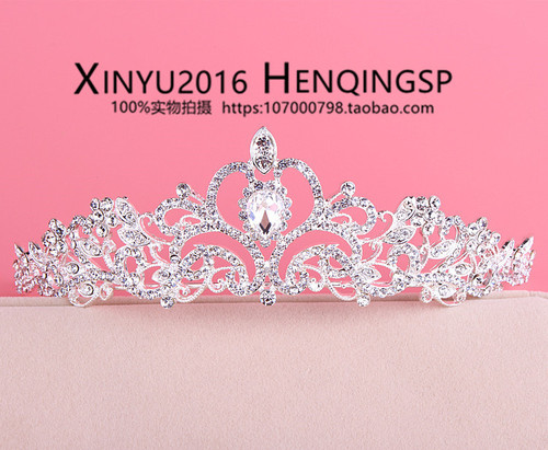 Bridal tiara crown three-piece set Korean wedding wedding jewelry wedding accessories necklace earrings jewelry