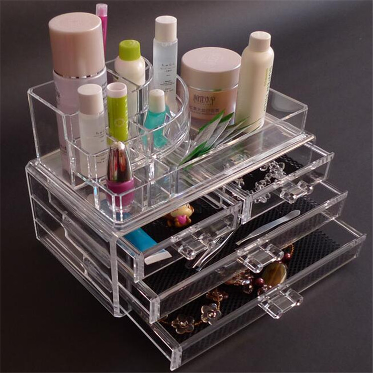 化妆品展示架、白色亚克力展示架、有机玻璃化妆品展示台