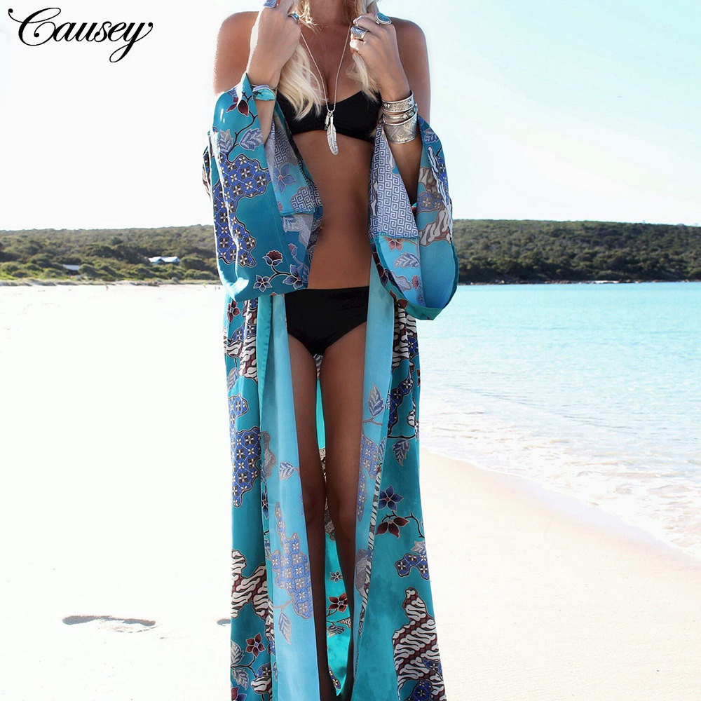 欧美大码女装热卖款 夏季度假风外搭 雪纺开衫长款 新款上市|ms