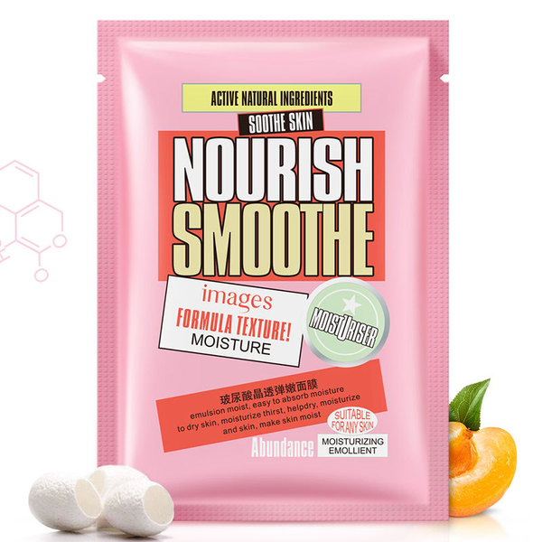 Moisturizing cosmetic face mask with hyaluronic acid
