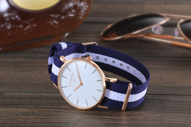 Chronos Quartz Watch For Men, Stylish Simple Nylon Strap Design_voghion.com