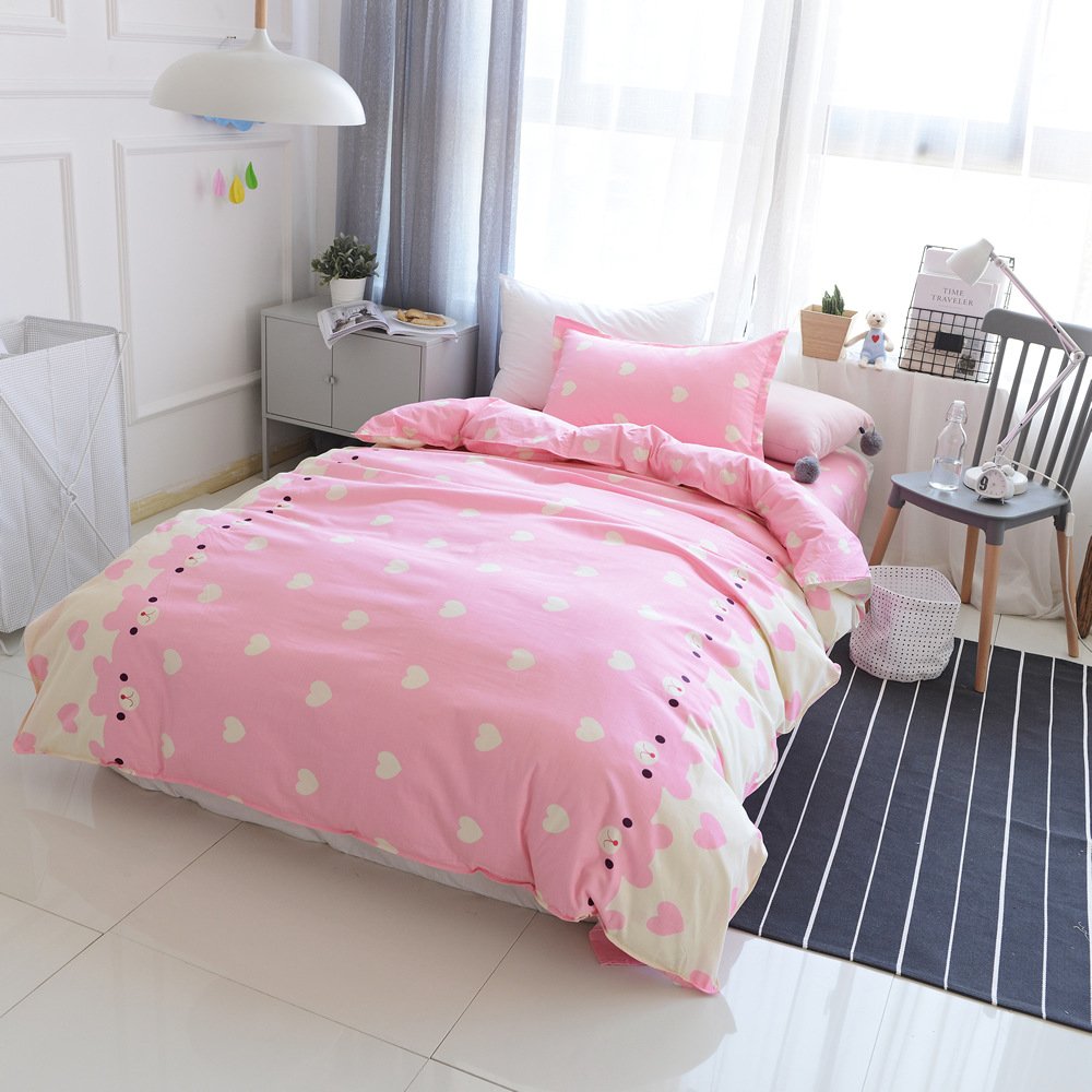 Manufactor wholesale Cotton children Cartoon Four piece suit student dormitory Three-piece Suite pure cotton sheet Quilt cover Bedclothes