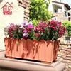 Resin, plastic rectangular multicoloured street flowerpot for growing plants