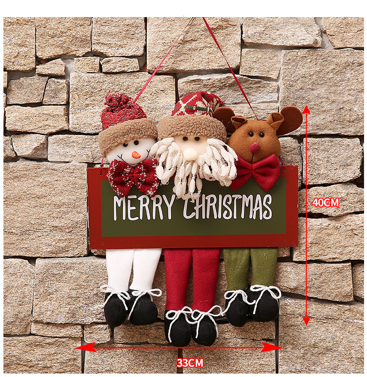 Handcrafted Wooden Christmas Ornaments – Santa, Snowman & Reindeer Trio Hanging Decor For Doors, Windows & Festive Displays​_voghion.com